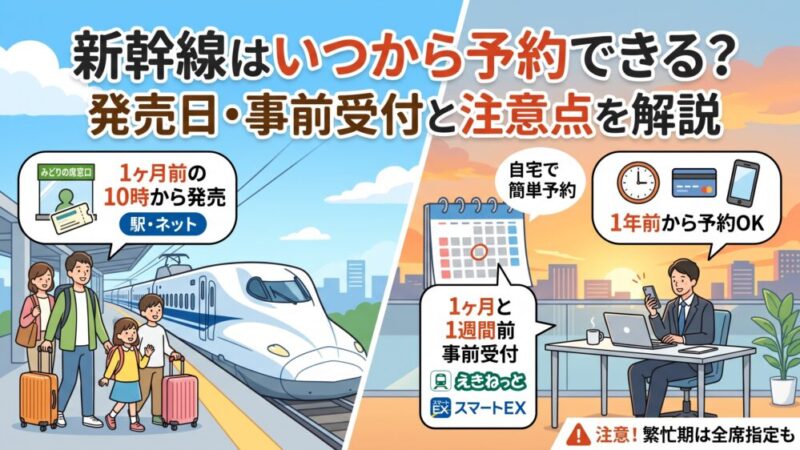 新幹線はいつから予約できる？発売日・事前受付と注意点を解説